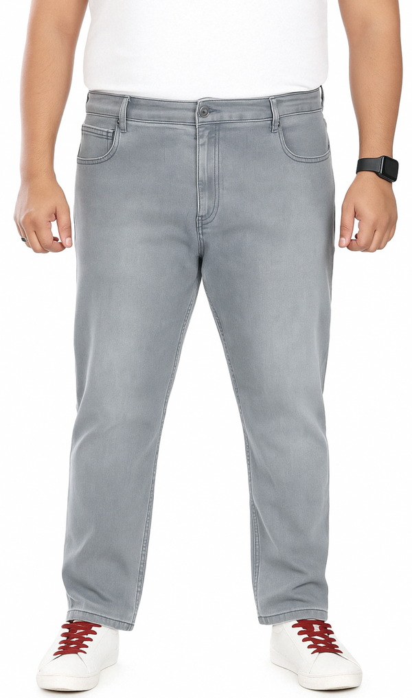 Men's Plus Size Denim Jeans In Grey Wash