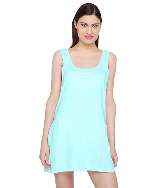 Cotton Short Length Camisole In Aqua