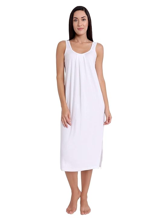 Cotton  Full Length Camisole In White