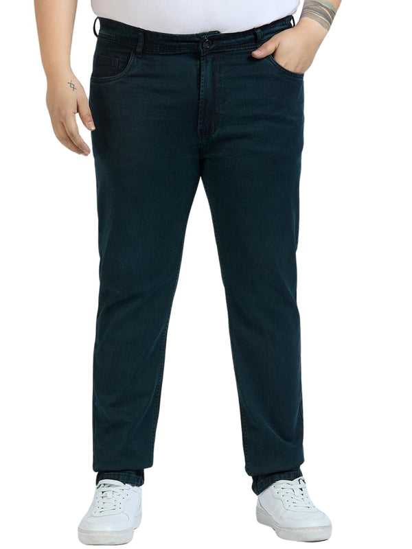 Men's Plus Size Denim Jeans In Dark Bluish Green