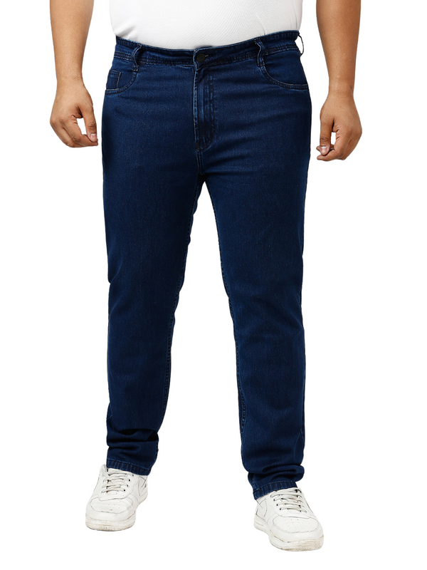 Men's Plus Size Denim Jeans In Dark Blue