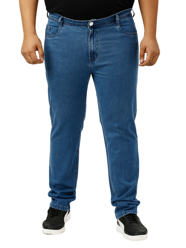 Men's Plus Size Denim Jeans In Light Blue