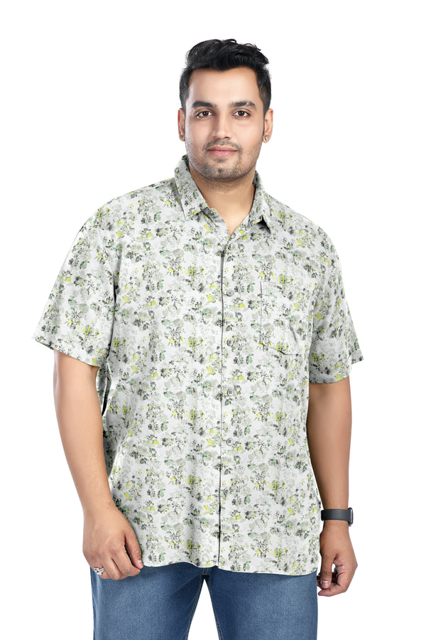 Men Plus Size Digital Printed Pure Cotton Shirts (D001)