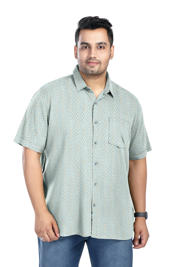 Men Plus Size Digital Printed Pure Cotton Shirts (D010)