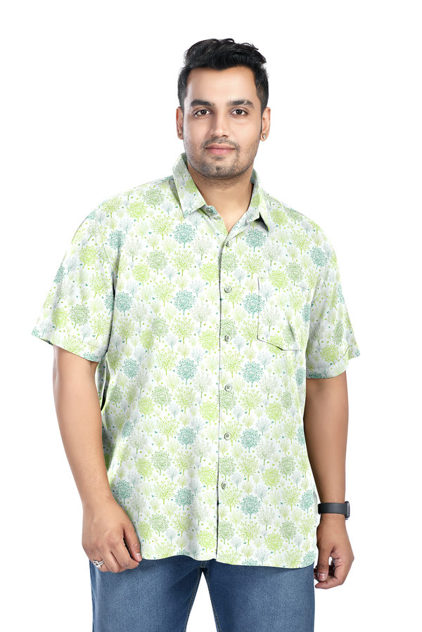 Men Plus Size Digital Printed Pure Cotton Shirts (D015)