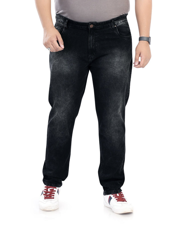 Men's Relaxed Plus Size Denim Jeans In Dark Black