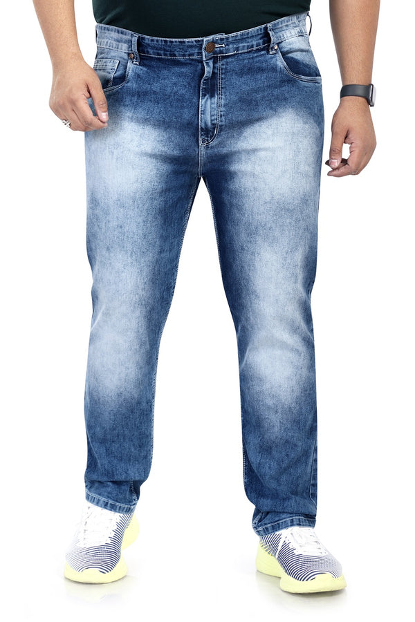 Men's Relaxed Plus Size Denim Jeans In Fadded Light Blue