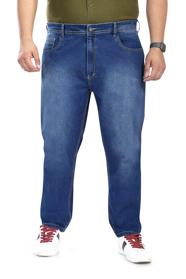 Men's Relaxed Plus Size Denim Jeans In Fadded Blue