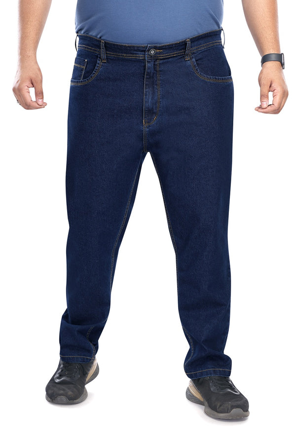 Men's Relaxed Plus Size Denim Jeans In Navy Blue