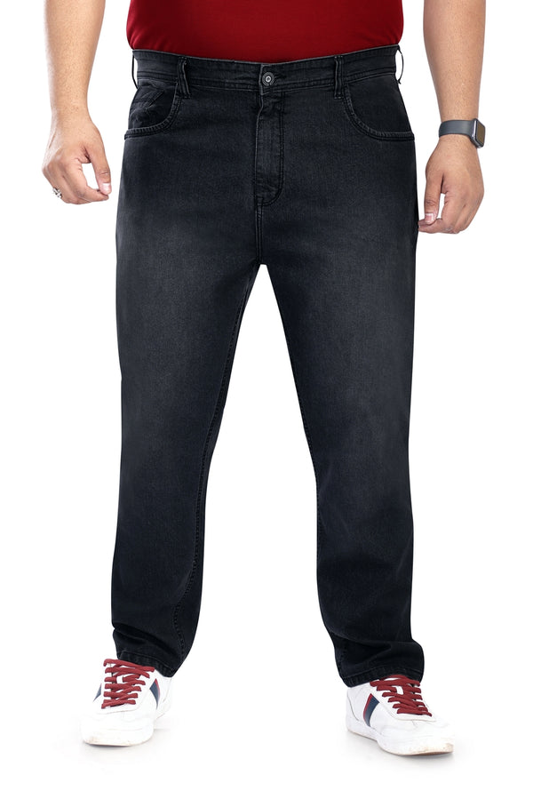 Men's Relaxed Plus Size Denim Jeans In Fadded Black