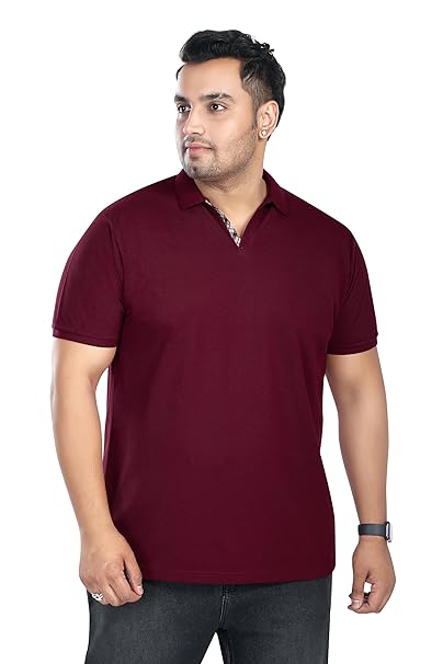 Men's Regular Fit Plus Size Polo T-shirts in Red